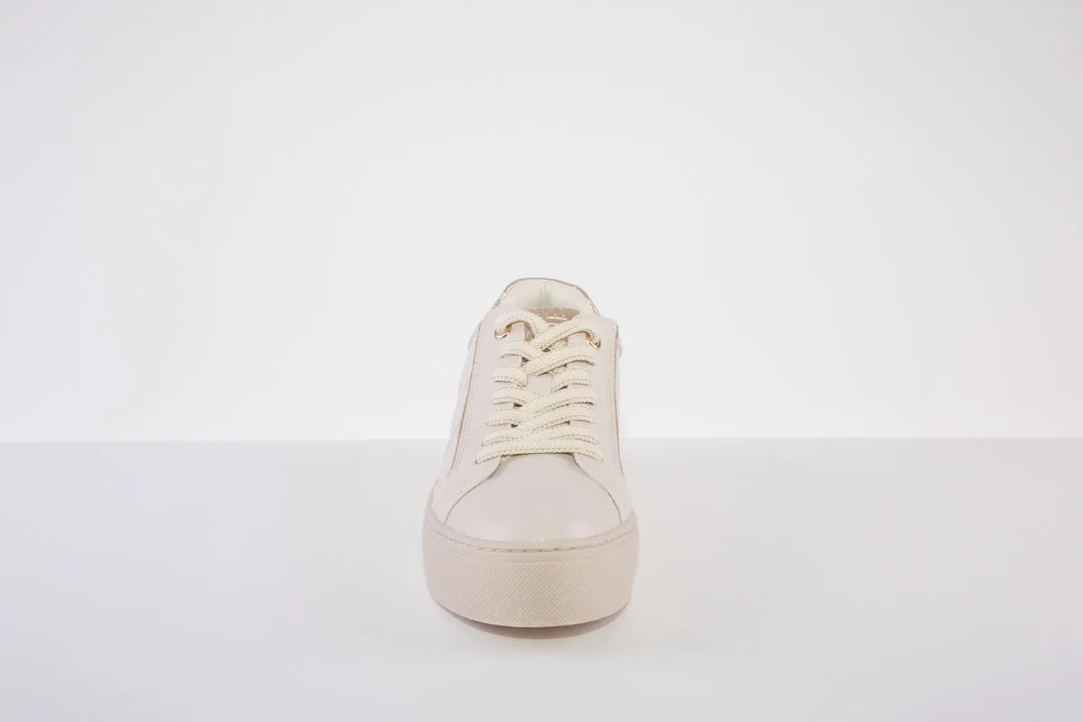 MARCO TOZZI 23702-402 LACED FASHION SHOE  - CREAM/GOLD