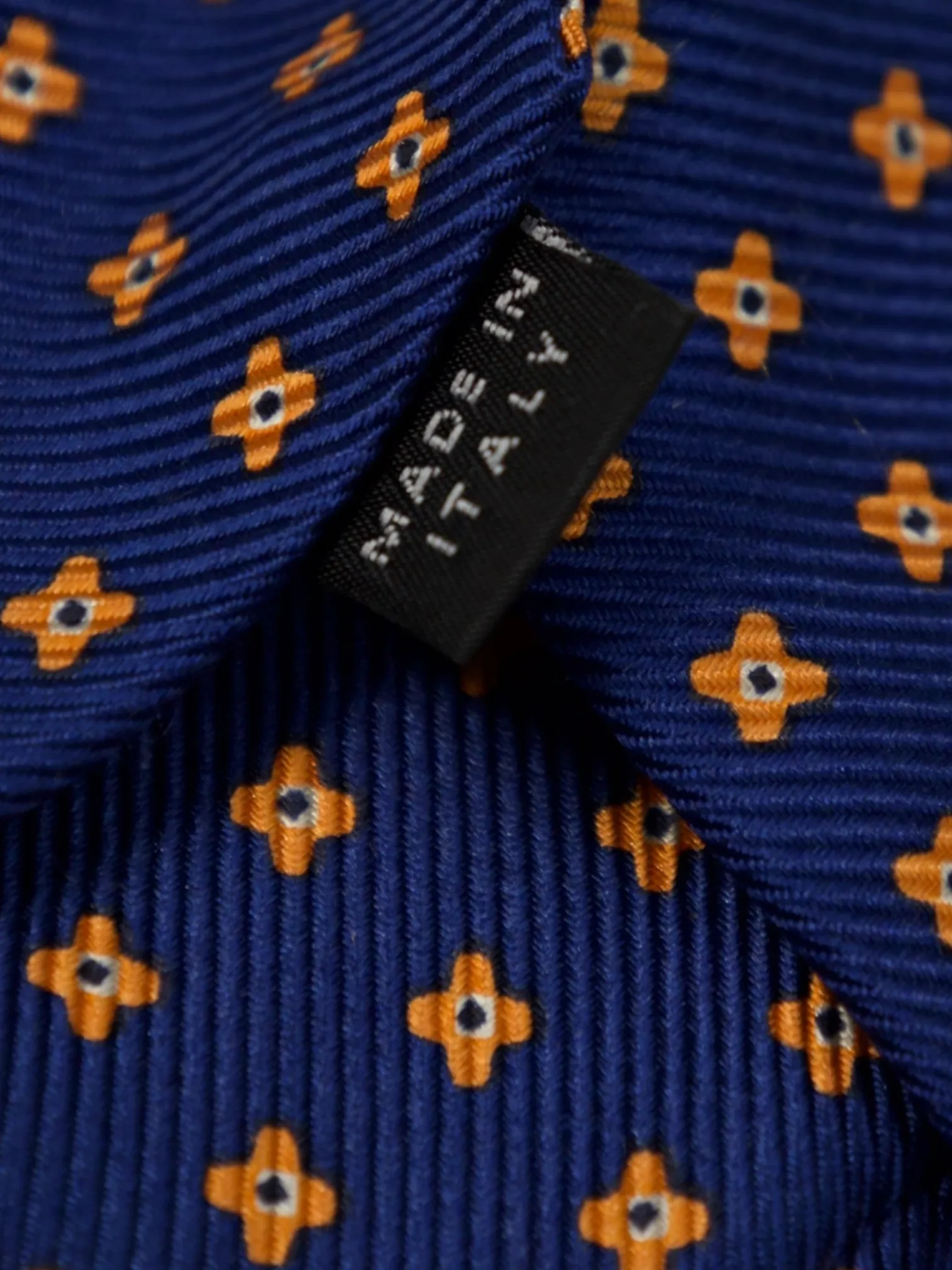 Mattabisch Blue & Orange Geometric Silk Tie