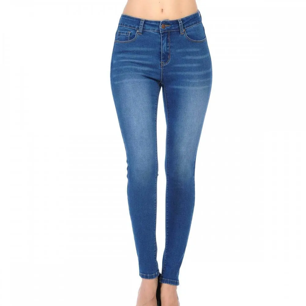 Medium Wash Juniors Stretch Wax Jeans