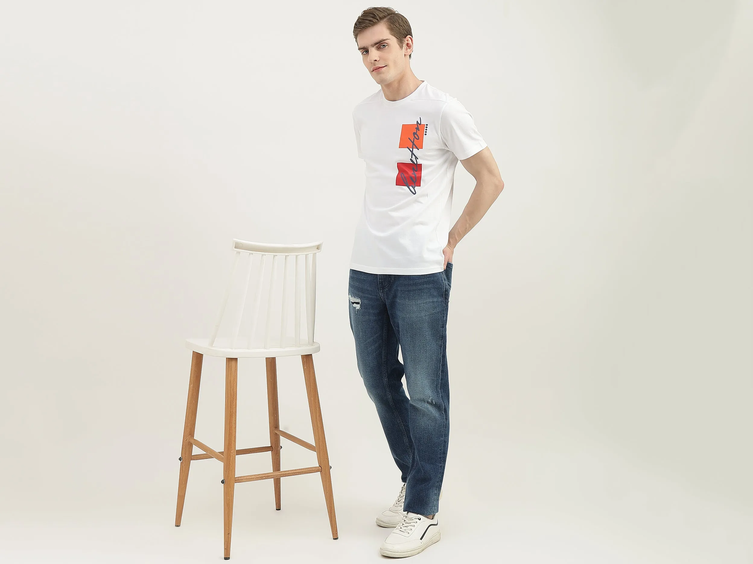 Men Printed Round Neck T-Shirt