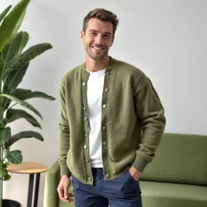 Men’s Buttoned Knit Cardigan – Soft Comfort with Timeless Style