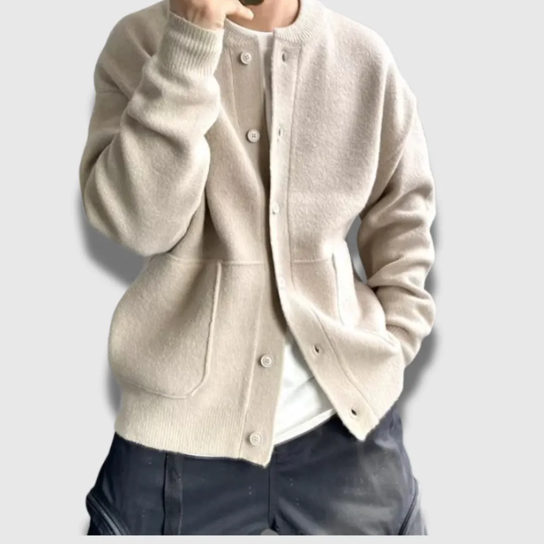 Men’s Buttoned Knit Cardigan – Soft Comfort with Timeless Style