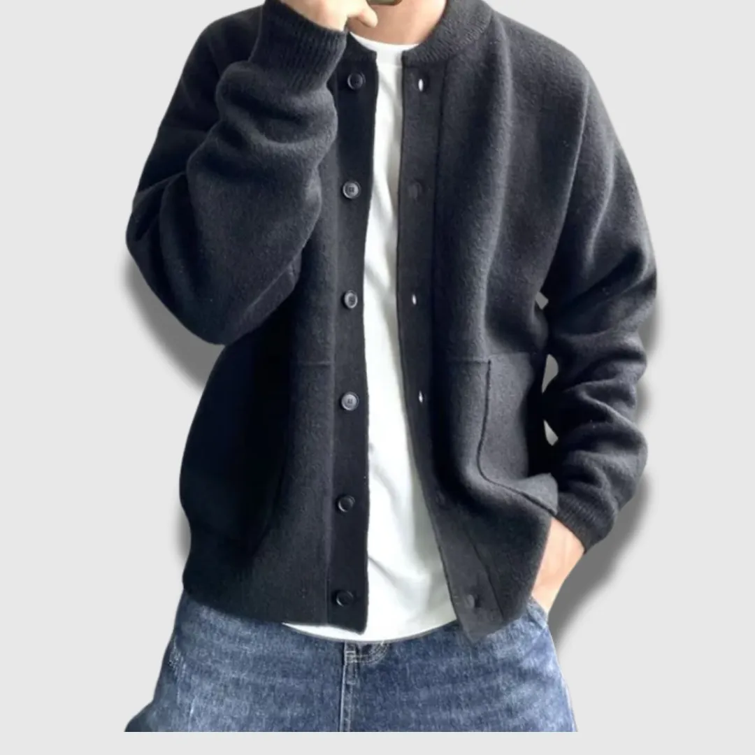 Men’s Buttoned Knit Cardigan – Soft Comfort with Timeless Style