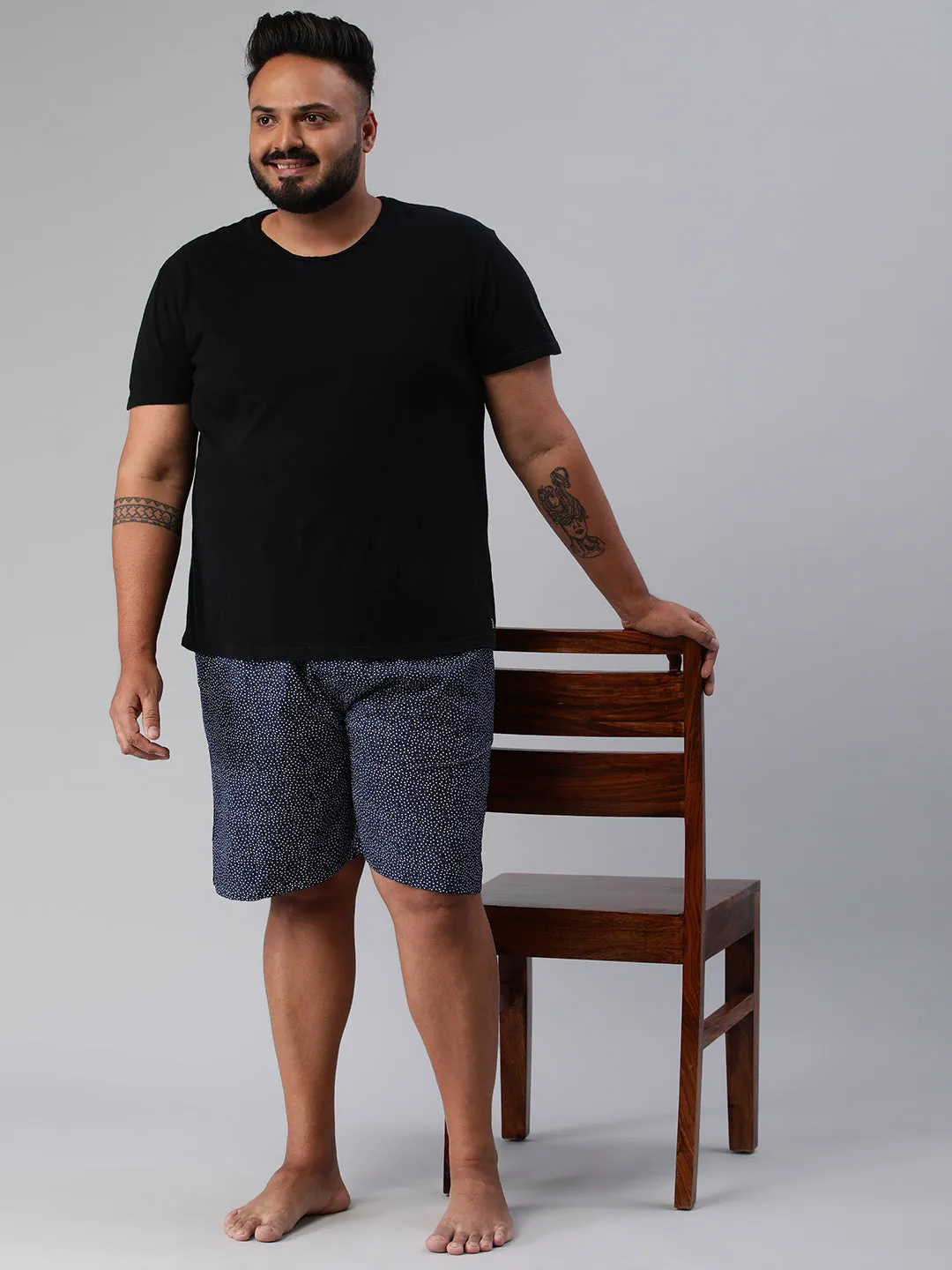 Men's Multicolor, 100% Cotton, Printeded, Regular Fit, Inner Elastic, Mid-Rise, Plus Size Boxers