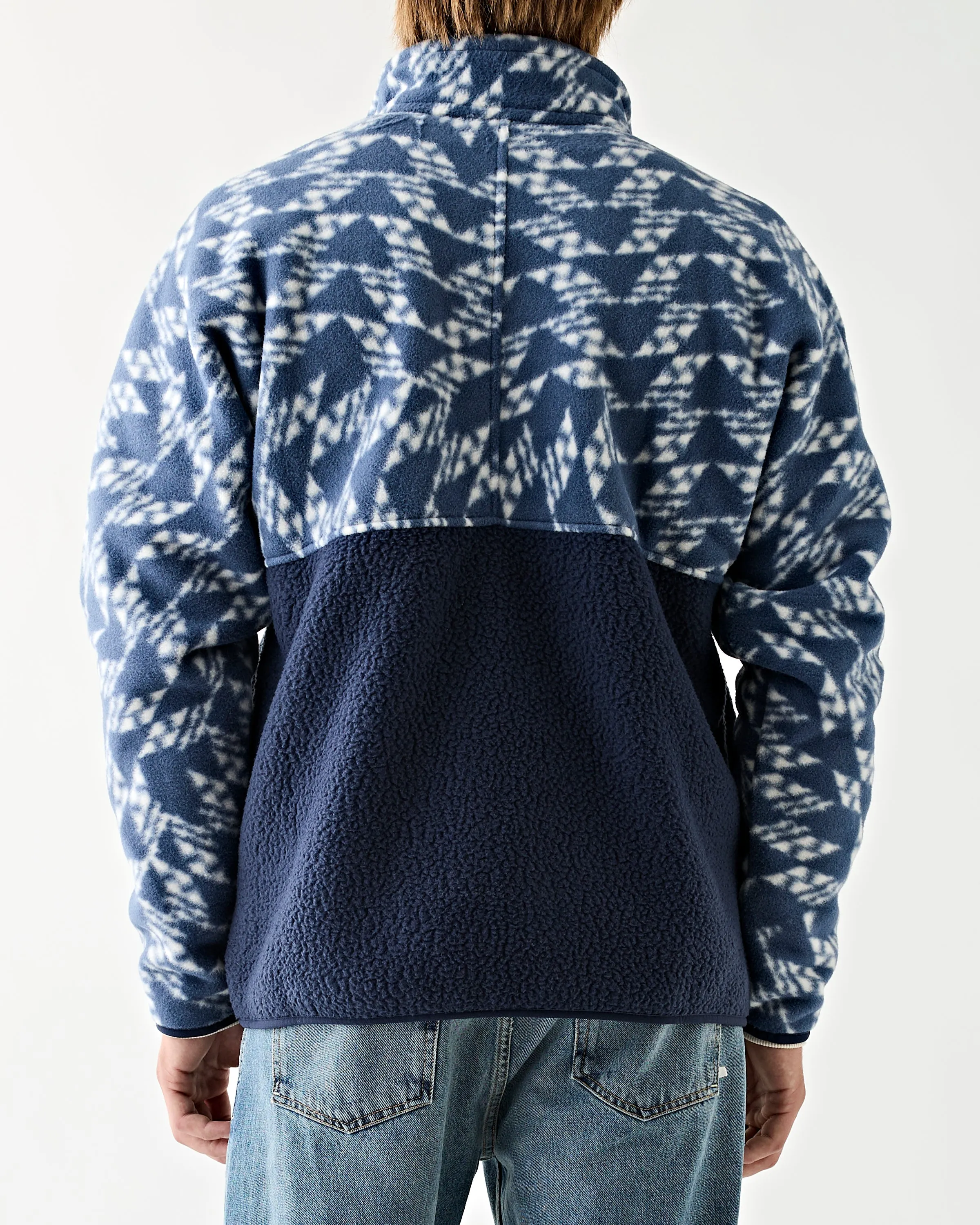 Men's Retro Pile 1/2 Snap P/O New Navy
