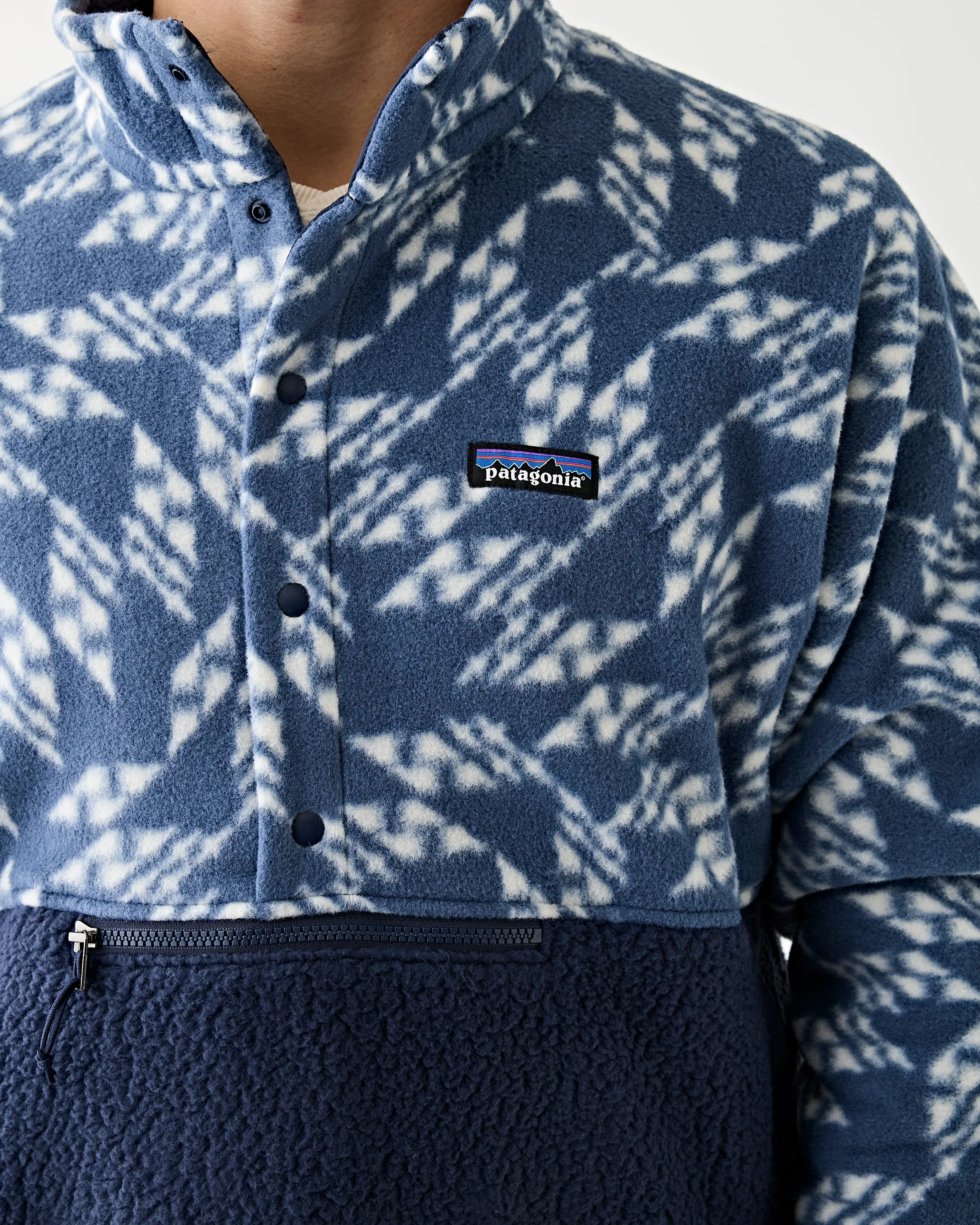 Men's Retro Pile 1/2 Snap P/O New Navy