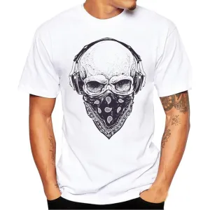Mens Short Sleeve Skull with Headgear