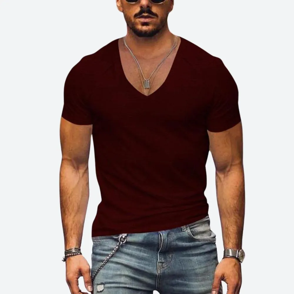 Men's v-neck t-shirt - lightweight summer top for everyday