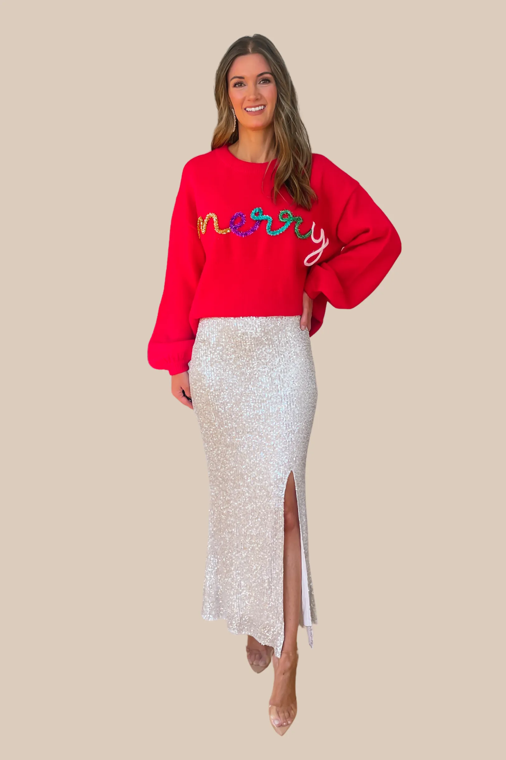 Merry Tinsel Sweater - Red
