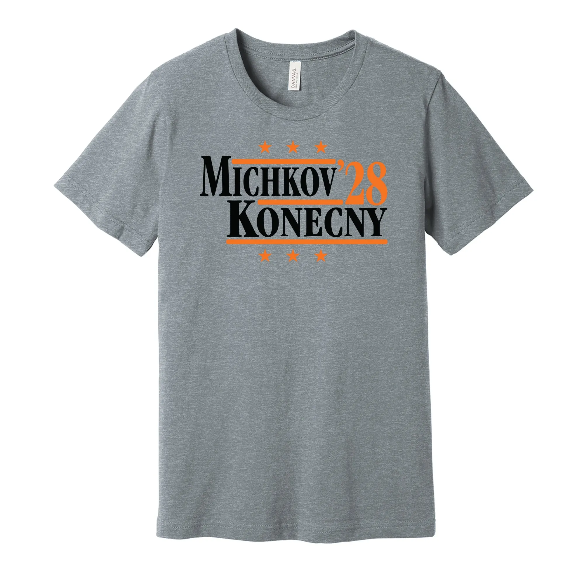 Michkov & Konecny '28 - Philadelphia Hockey Legends Political Campaign Parody T-Shirt - Hyper Than Hype Shirts