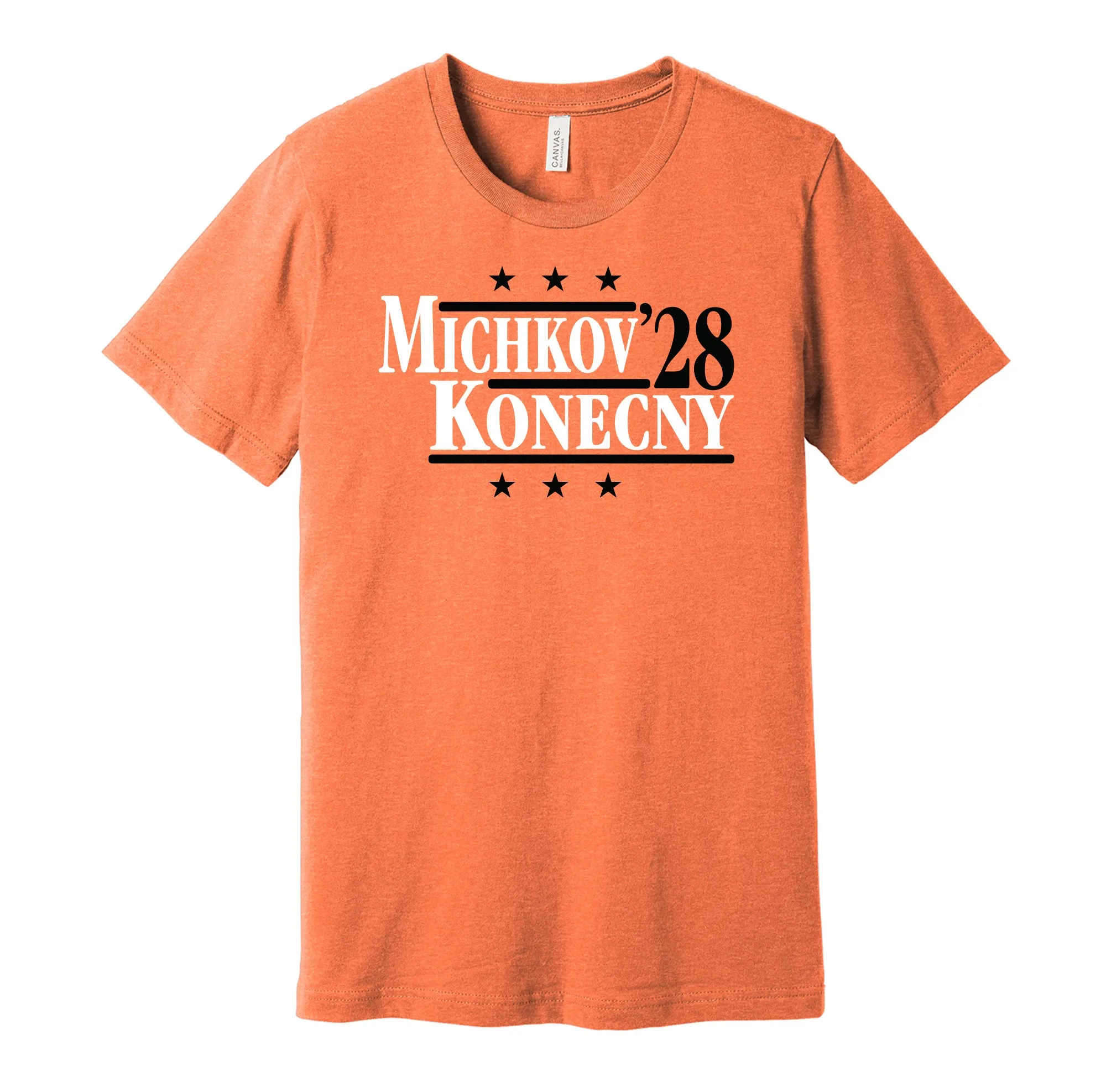 Michkov & Konecny '28 - Philadelphia Hockey Legends Political Campaign Parody T-Shirt - Hyper Than Hype Shirts