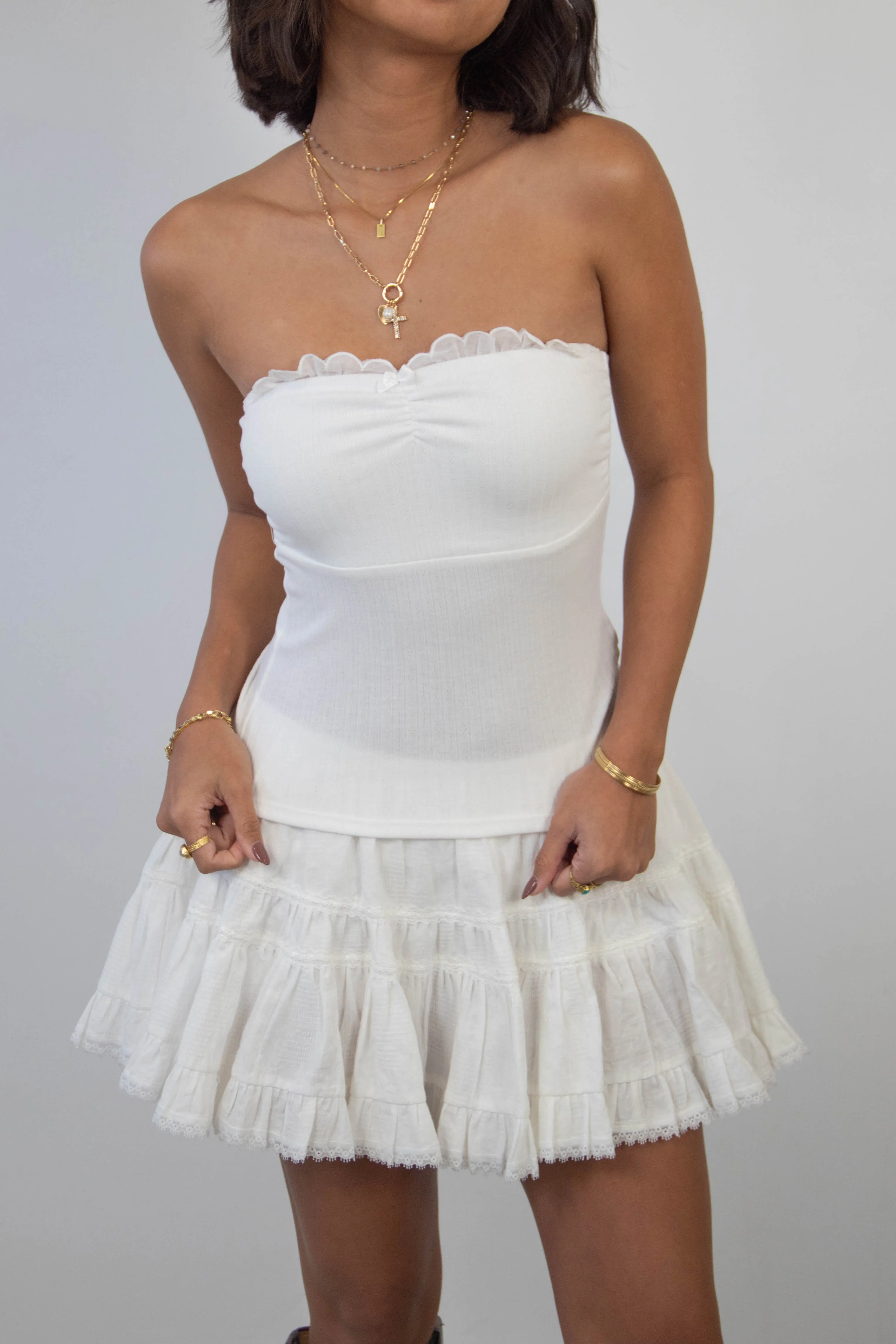 Mini Lacey Flounce Skirt