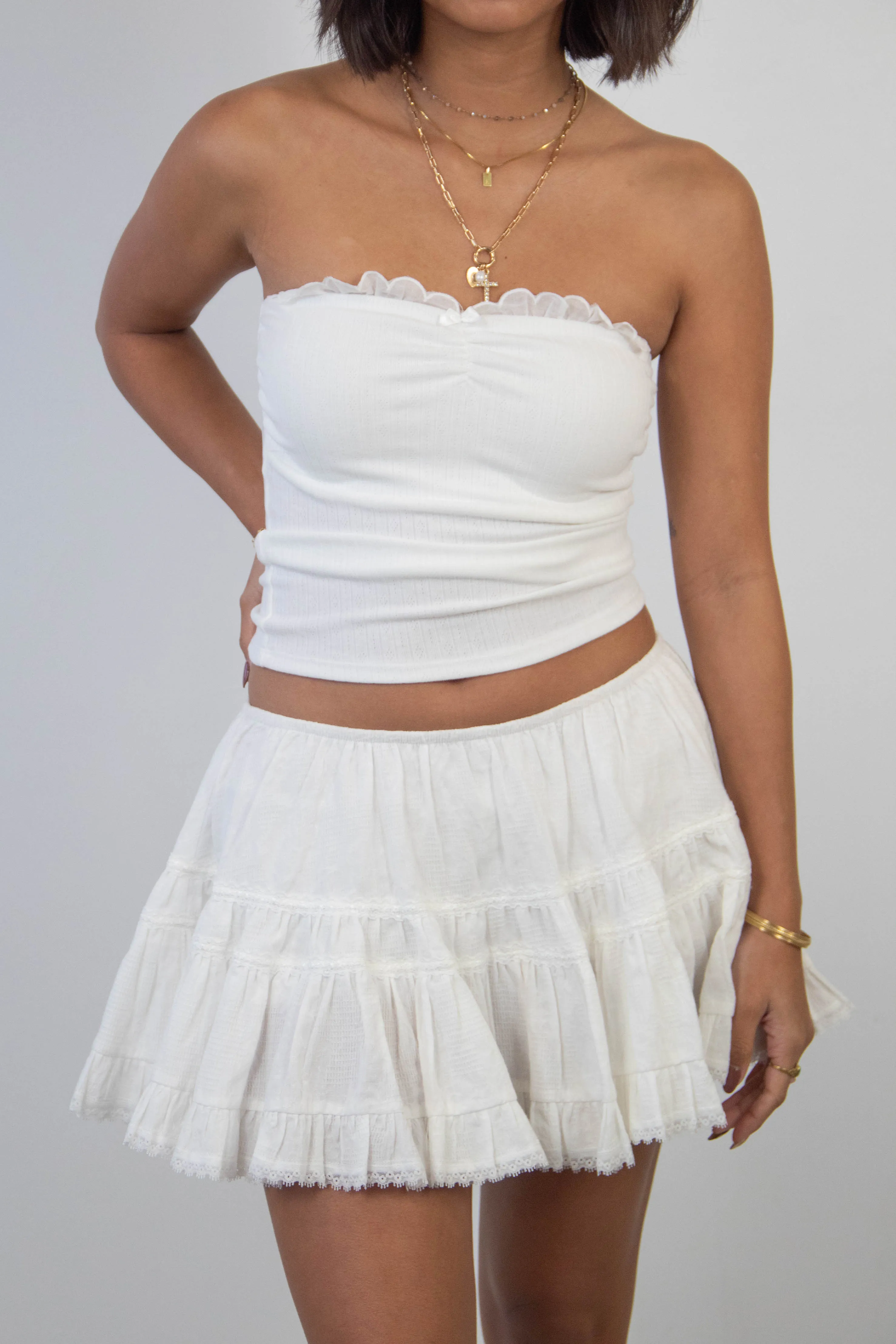 Mini Lacey Flounce Skirt