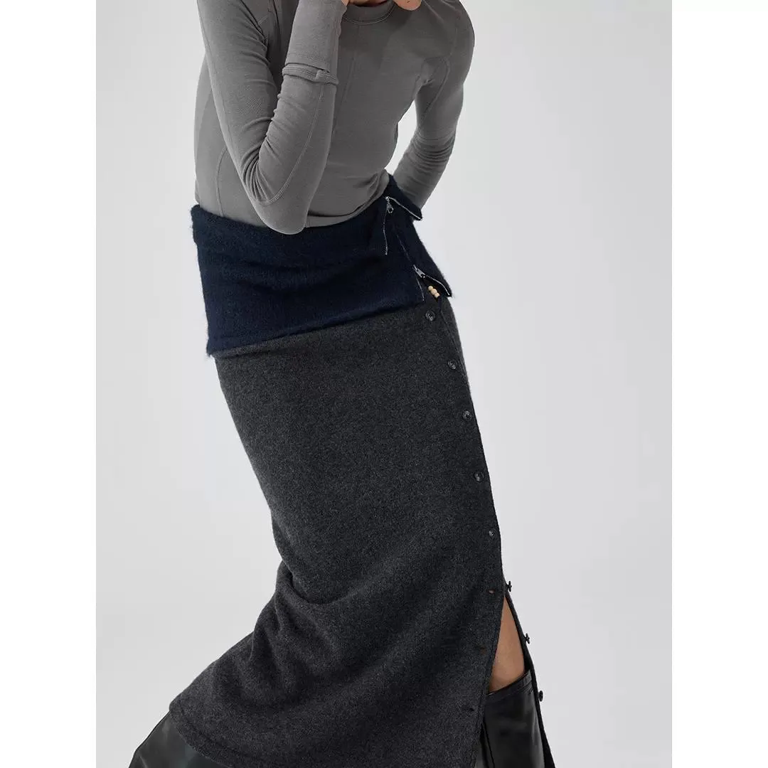 Minimalist Textured Knit Skirt