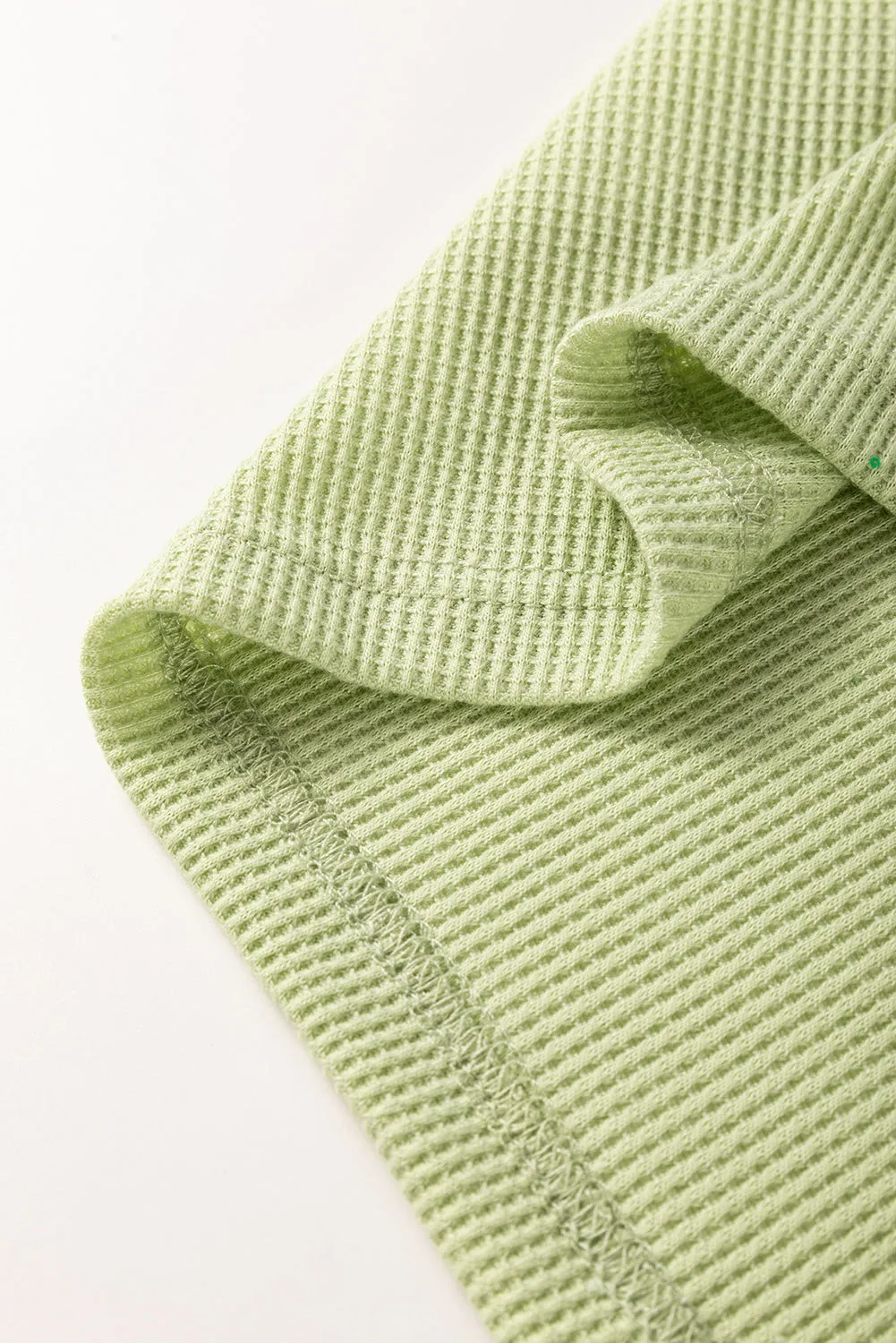 Mint Green Striped Patchwork Textured Colorblock Knit Top