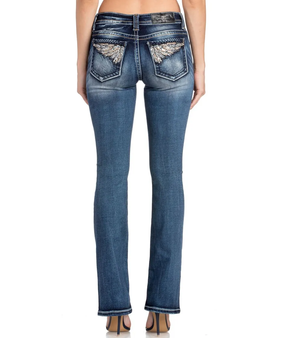 MISS ME MID RISE BOOT CUT JEANS - DARK BLUE