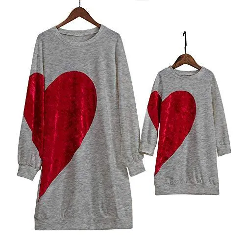 Mom and Mini Red Heart Shirts