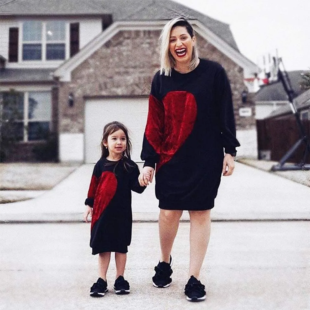 Mom and Mini Red Heart Shirts