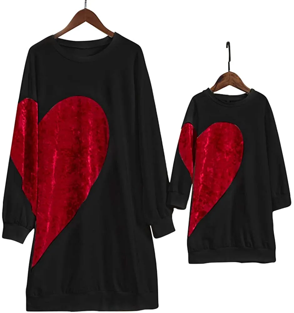 Mom and Mini Red Heart Shirts