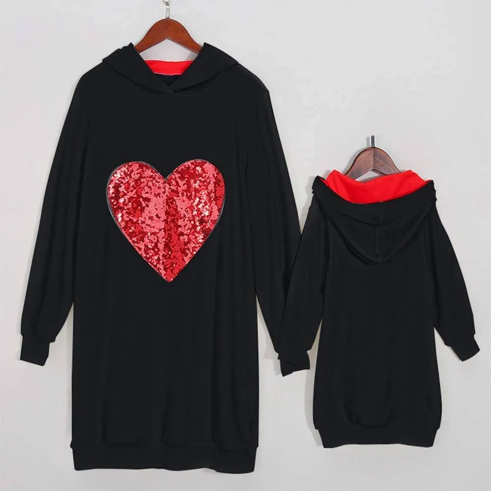 Mom and Mini Red Heart Shirts
