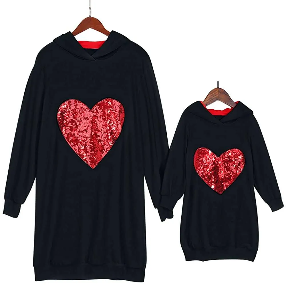 Mom and Mini Red Heart Shirts