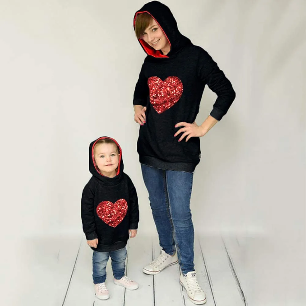 Mom and Mini Red Heart Shirts