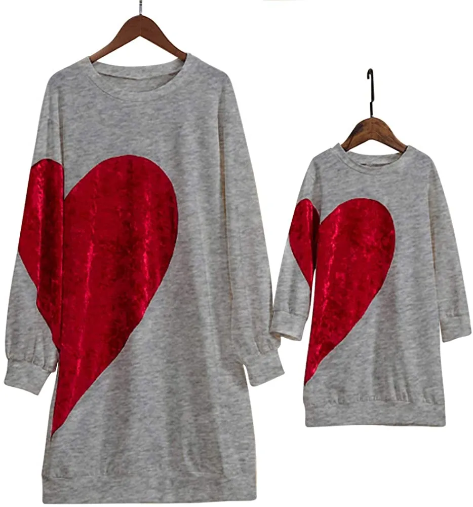 Mom and Mini Red Heart Shirts