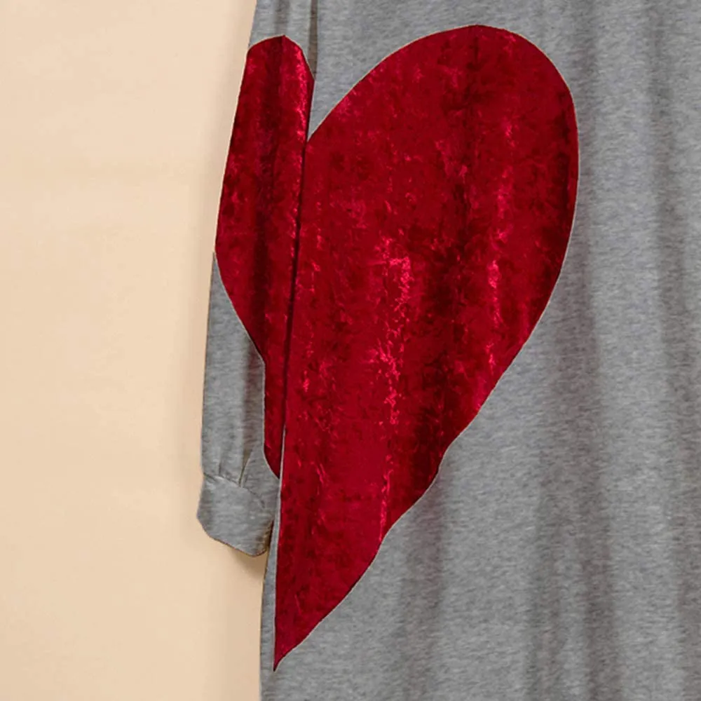Mom and Mini Red Heart Shirts