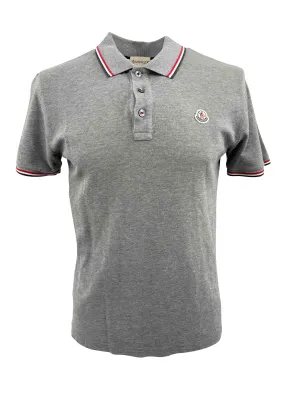 Moncler Logo Patch Polo - Grey