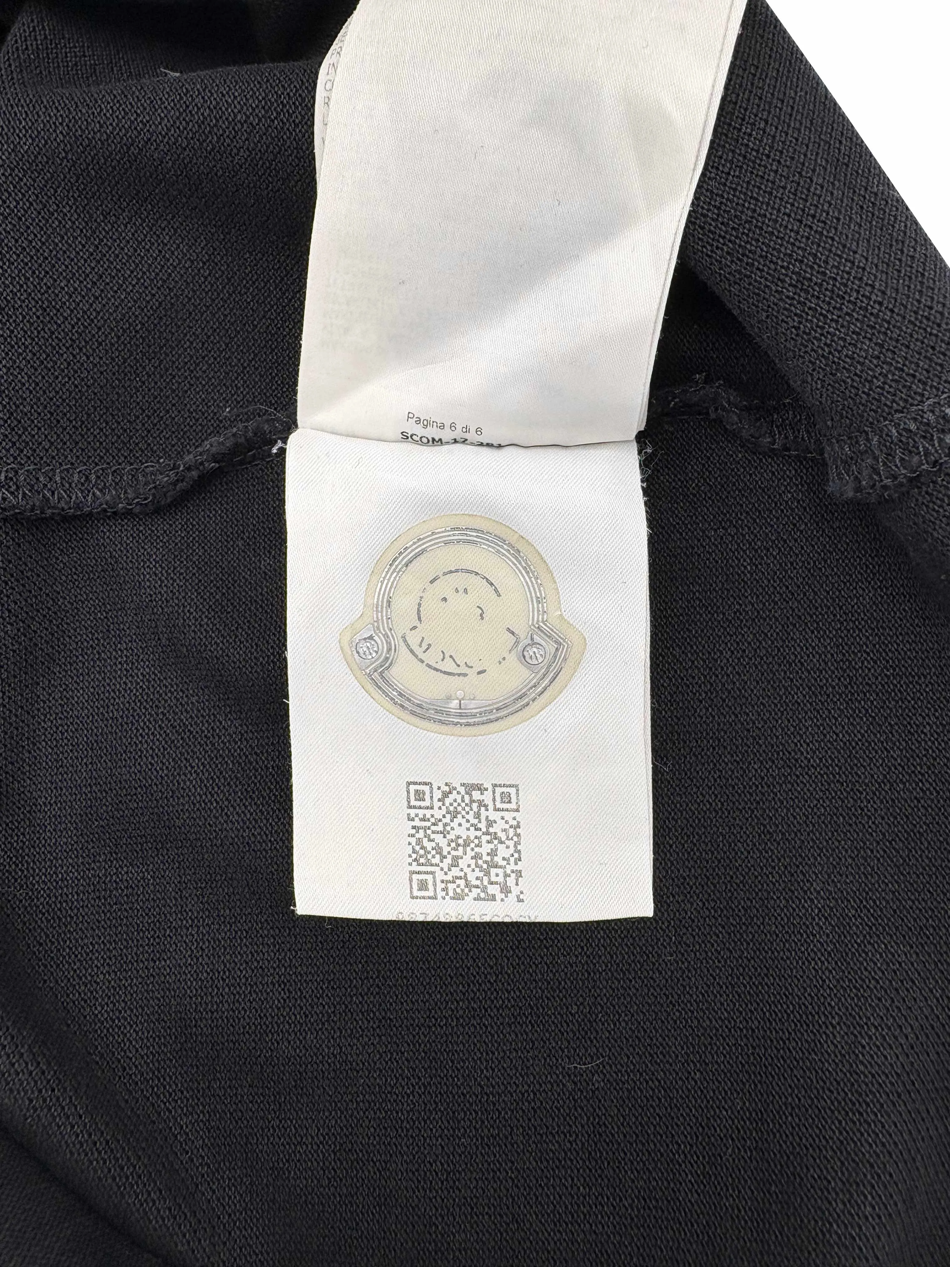 Moncler Maglia Manica Lunga Long Sleeved Polo Shirt - Black