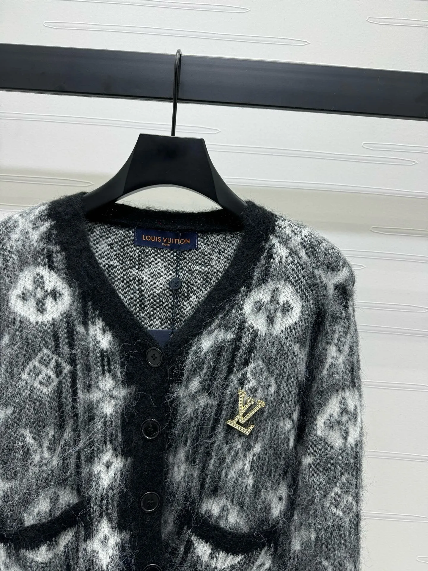 Monogram Fuzzy Knit Cardigan