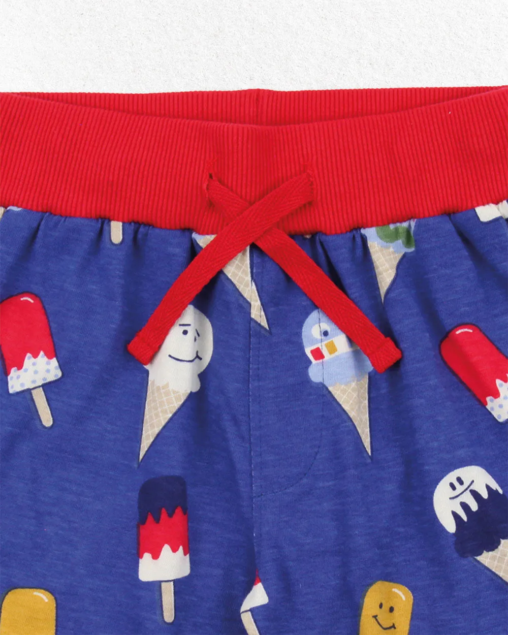 Multicoloured Happy Ice Cream And Stripe Print Short - 2 Pack