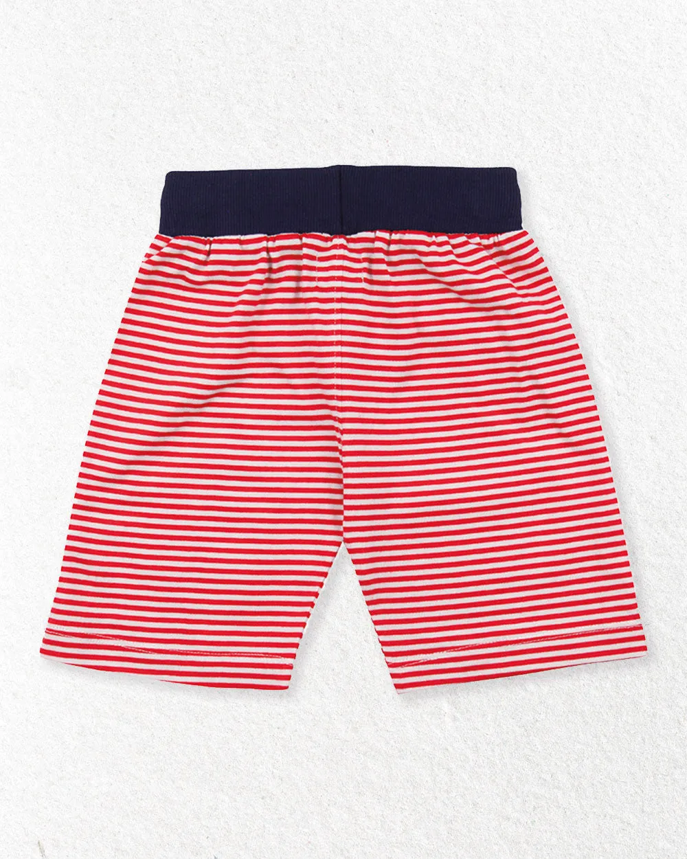 Multicoloured Happy Ice Cream And Stripe Print Short - 2 Pack