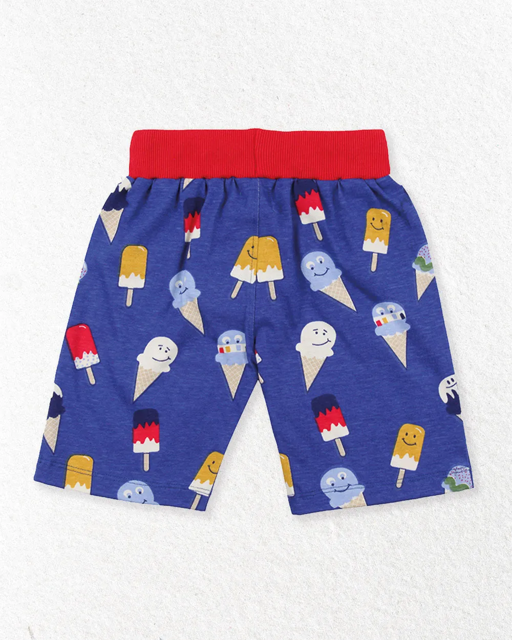 Multicoloured Happy Ice Cream And Stripe Print Short - 2 Pack