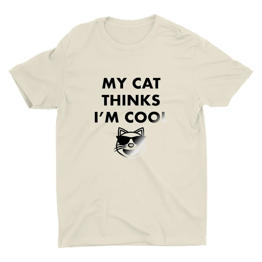 My Cat Thinks I'm Cool Printed T-shirt