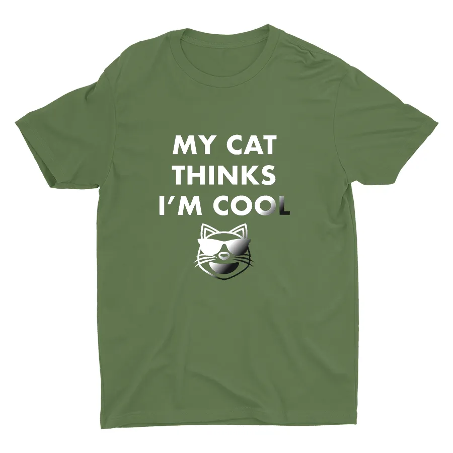 My Cat Thinks I'm Cool Printed T-shirt