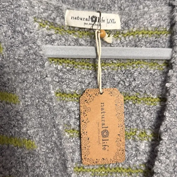 NATURAL LIFE Calla Jacquard Oversized Chunky Knit Cardigan Sweater