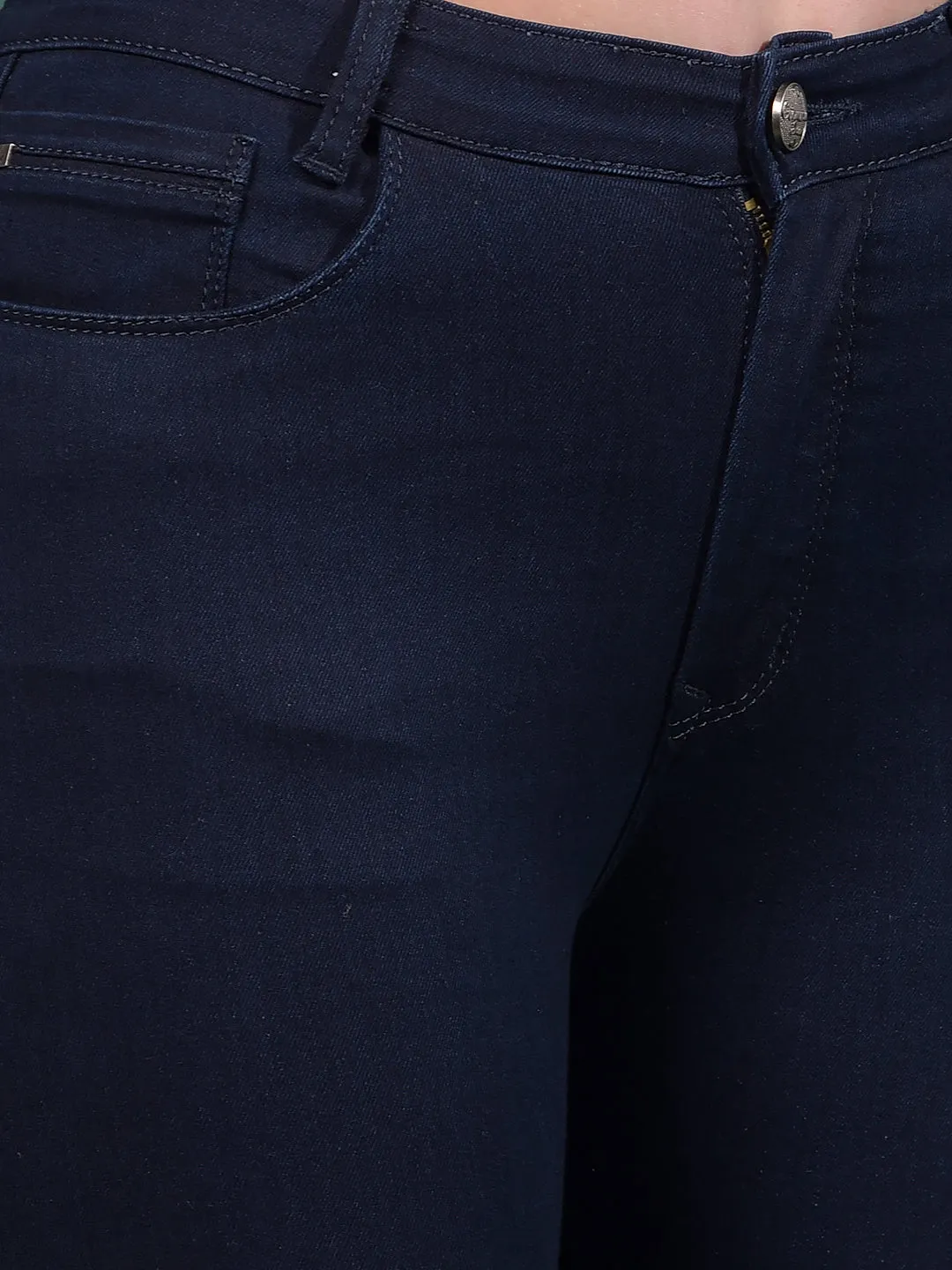 Navy Blue Skinny High-Waist Jeans