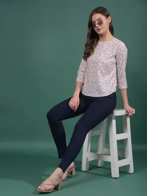 Navy Blue Skinny High-Waist Jeans