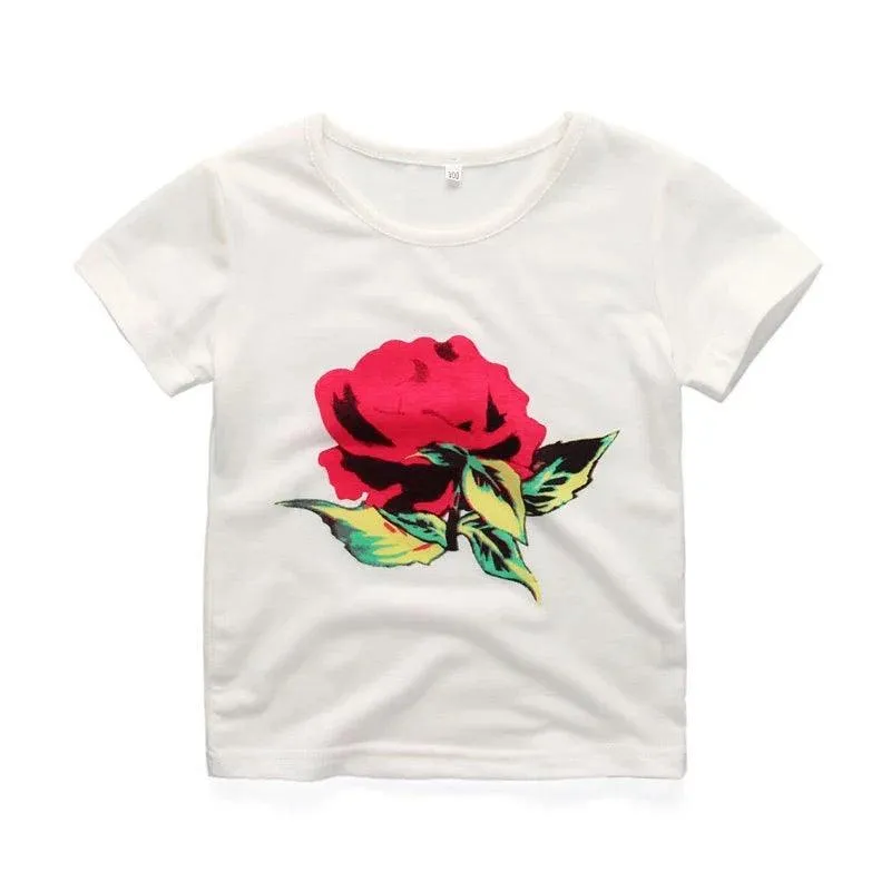 Newest Girls Rose Jacket Top Jeans Clothes