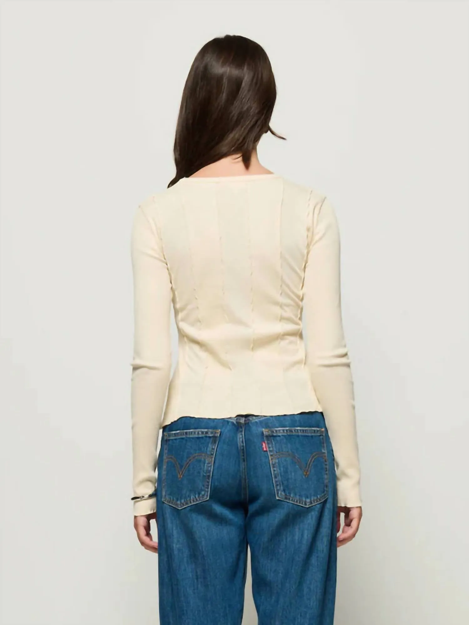 Nico Long Sleeve Tee In Parchment