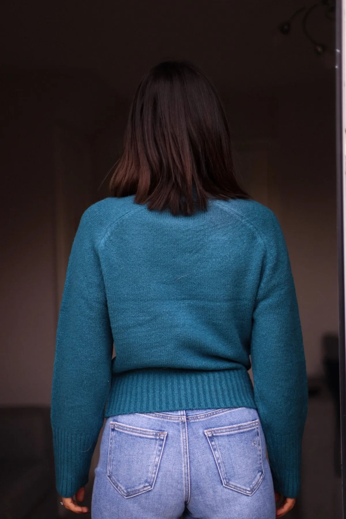 Noel Mock Neck Sweater - Dark Teal - FINAL SALE