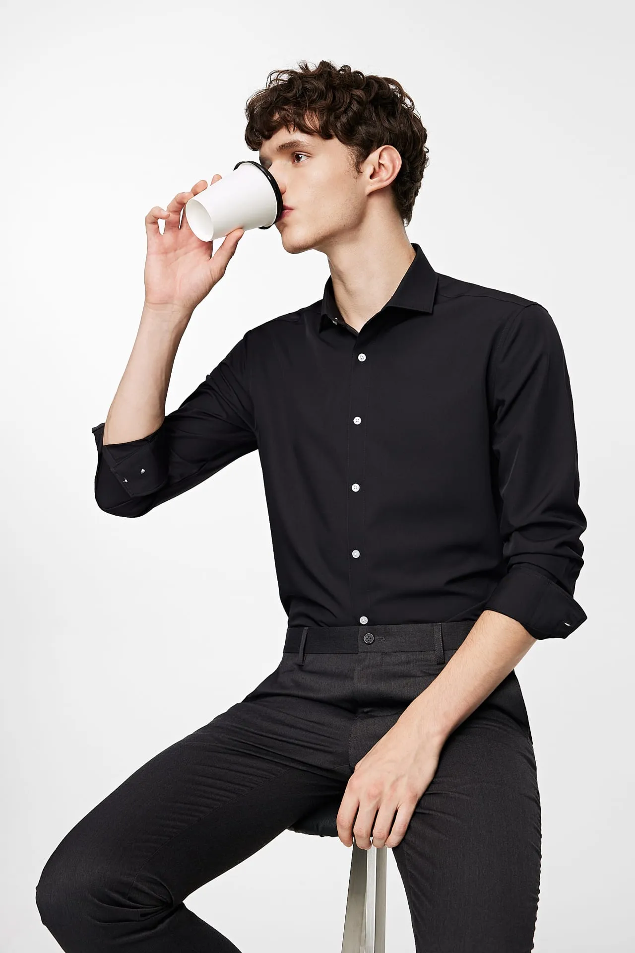 Non-Iron Dry Smart Fit Poplin Shirt