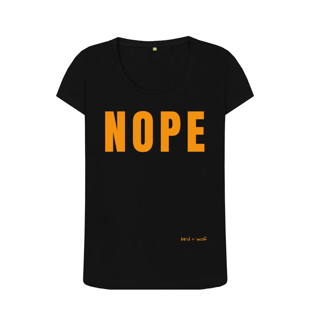 Nope Scoop Tee (Orange Lettering)