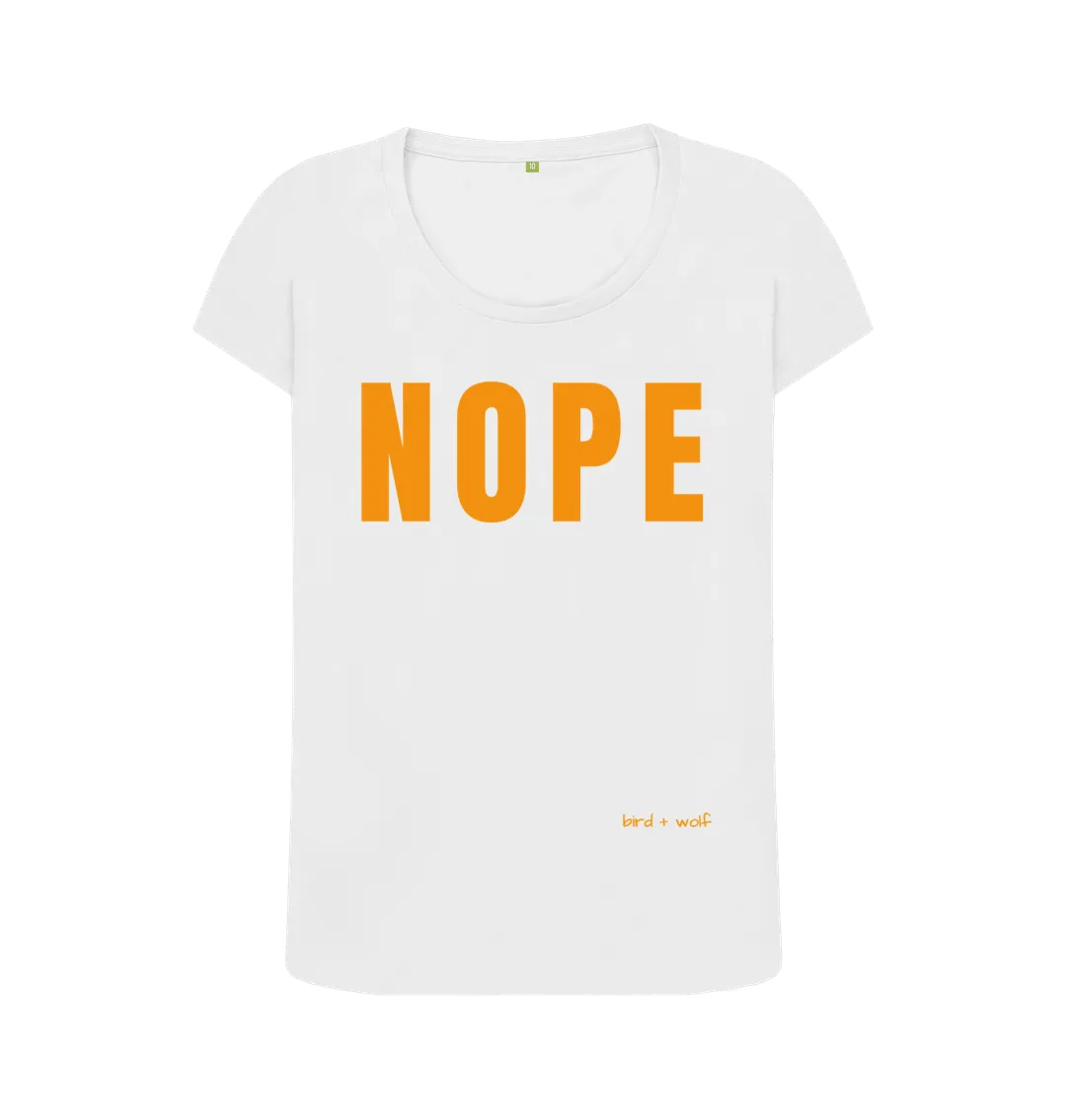 Nope Scoop Tee (Orange Lettering)