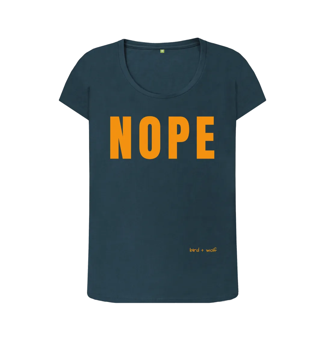 Nope Scoop Tee (Orange Lettering)