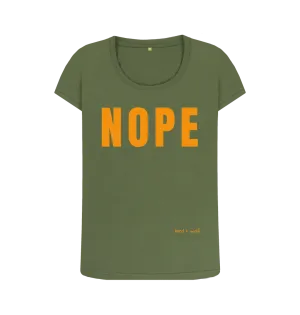 Nope Scoop Tee (Orange Lettering)