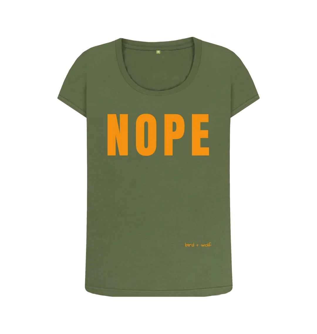 Nope Scoop Tee (Orange Lettering)