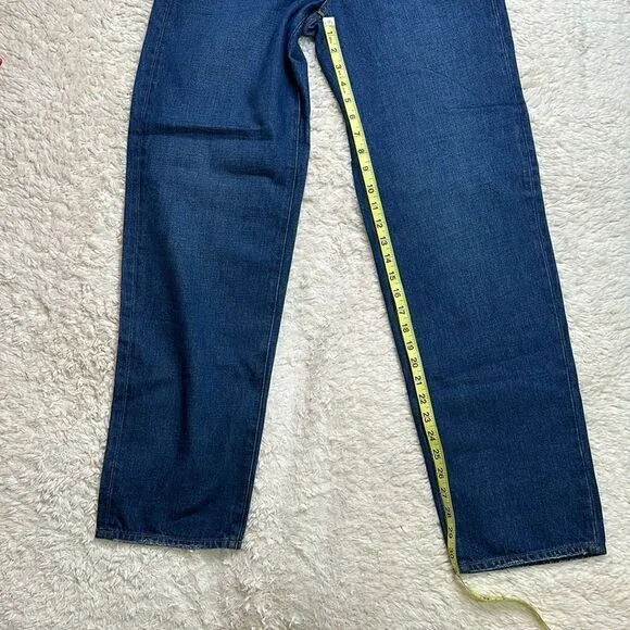 NWT Baggy Straight Jeans in Dark Worn Indigo Wash in size 24