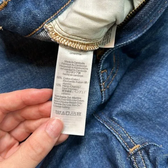 NWT Baggy Straight Jeans in Dark Worn Indigo Wash in size 24